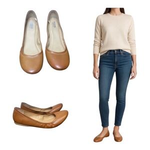 Mossimo Supply Co Women's Tan Ballet Flats Size 8.5 Round Toe Slip-On Shoes